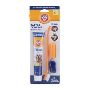 Arm & Hammer Kit Pasta Dental para Perro, Elimina Sarro y Mal Aliento, Sabor Plátano con Menta 3pzas