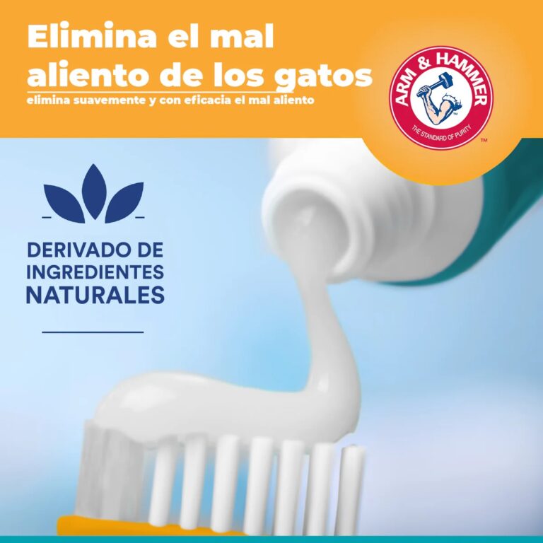 Arm & Hammer Kit Pasta Dental con Cepillo para Gato, Elimina Sarro y Mal Aliento, Sabor Atún, 3pzas