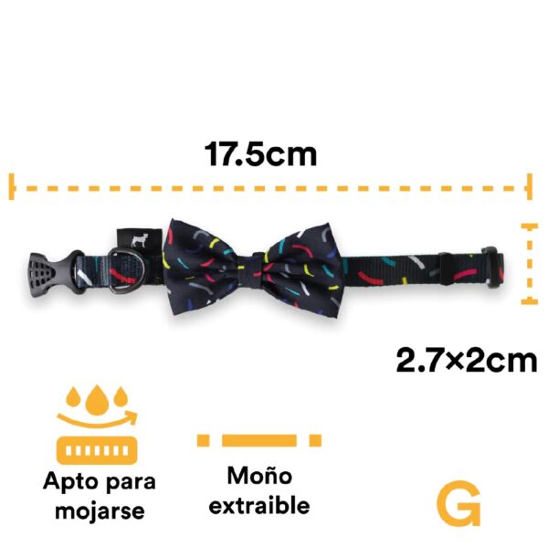 Collar Con Moño Para Perro Jack Pet Style Color Negro - G