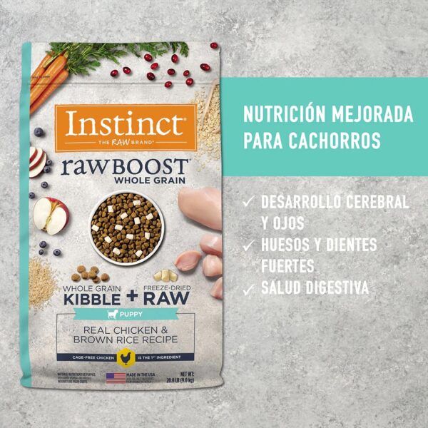 Instinct Raw Boost Pollo, Granos y Arroz Integral Cachorros 9.07 kg - Image 6