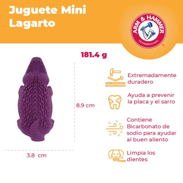 Arm & Hammer Juguete para Perro Mini Cocodrilo, Limpia Dientes y Reduce Sarro, Ultra resistente, 1pz - Image 5